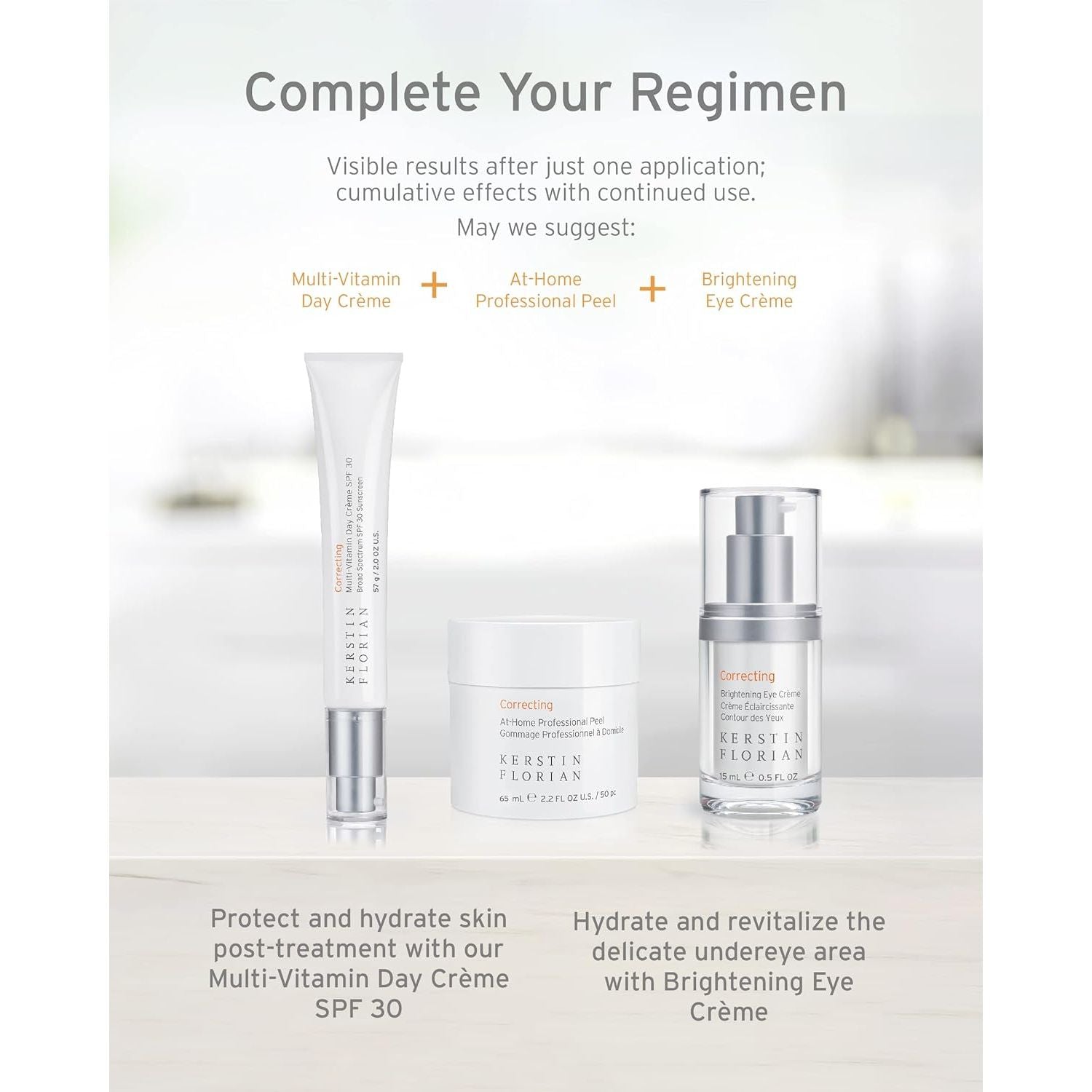 Kerstin Florian Correcting At-Home Professional Peel – 60ml, 50 Pads | Exfoliating Multi-Acid Treatment