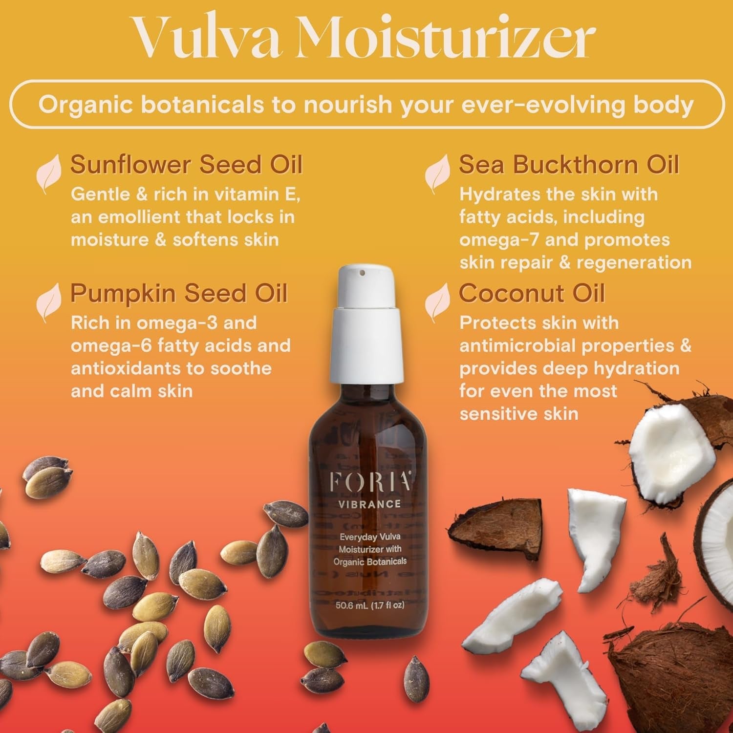 FORIA Vibrance Everyday Vulva Moisturizer – 50ml | Hydrating Relief for Dryness, Irritation & Hormonal Skin Changes