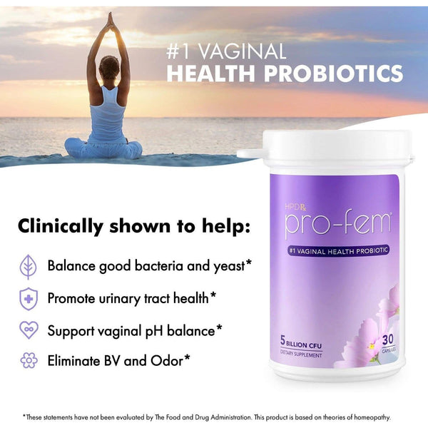 HPD Rx Pro-Fem #1 Vaginal Health Probiotic – 30 Capsules | Clinically Proven Support for pH Balance, Yeast & UTI Relief