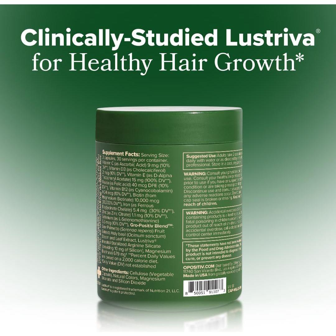 O Positiv Willo Hair Growth Support – 60 Capsules | Clinically Proven for Thicker, Fuller Hair in 3 Weeks