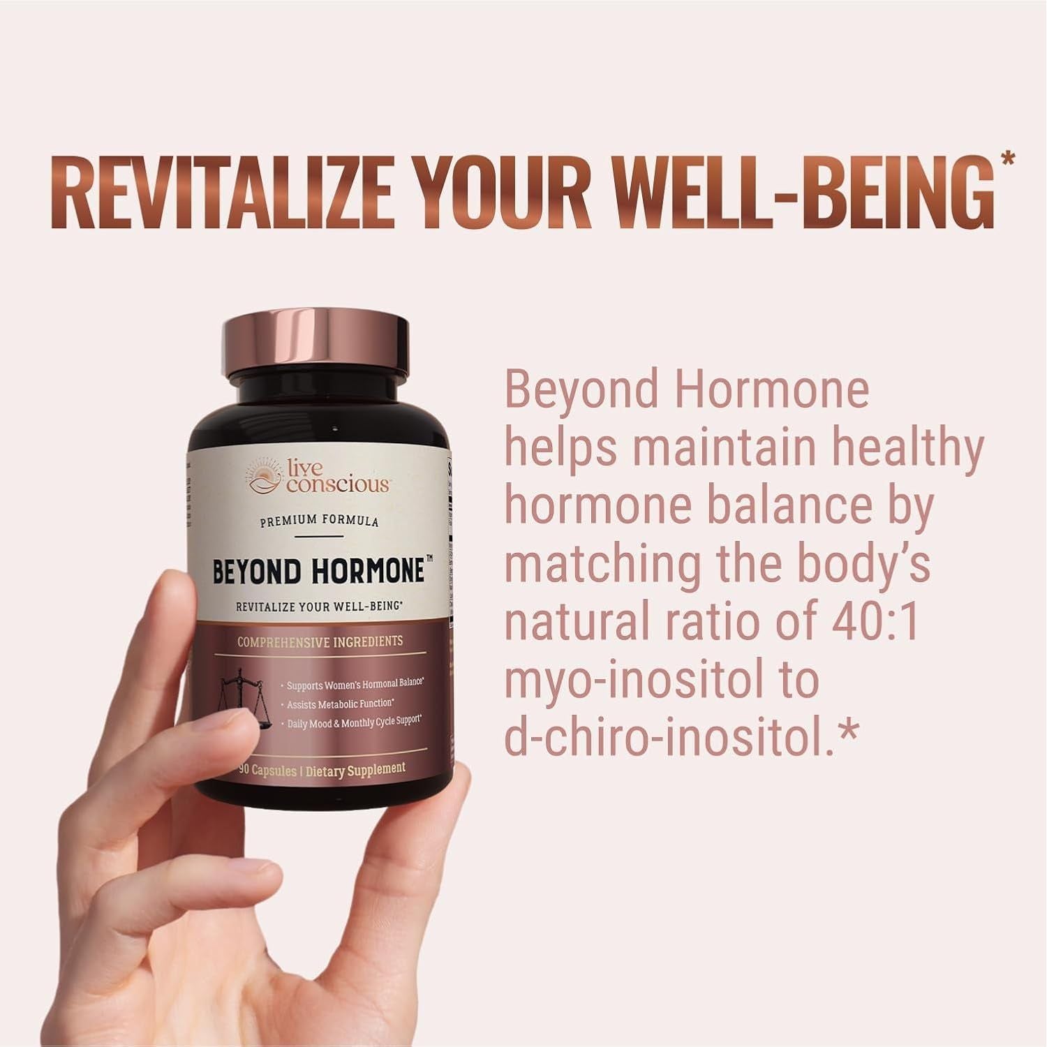 Live Conscious Beyond Hormone – 90 Capsules | Natural Hormonal Balance, Mood & Energy Support for Women