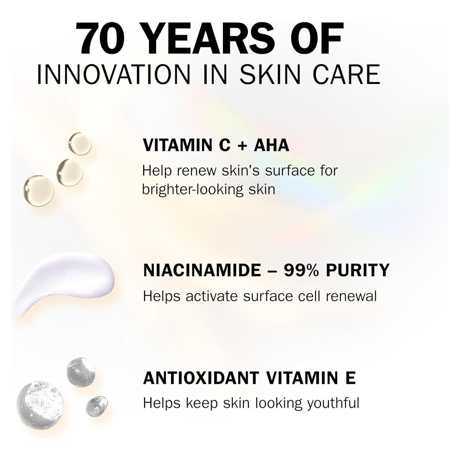 Vitamin C Face Moisturiser Day Gel Cream with AHA, Skincare with Niacinamide 99% Purity and Vitamin E Brightening Skin Care: Anti-Dark Spot Action, Evens, Hydrates Non-Greasy, Non-Sticky 50Ml
