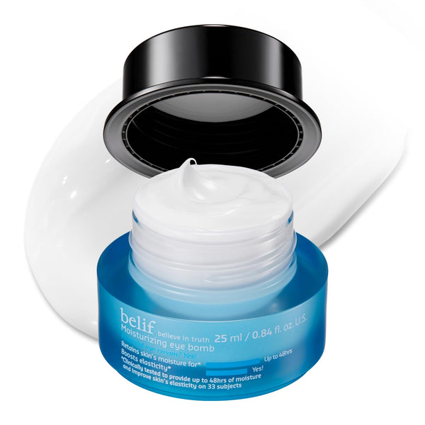 belif Moisturizing Eye Bomb – 25ml | 48-Hour Hydration & Firming Eye Cream with Peptides, Ceramide & Caffeine