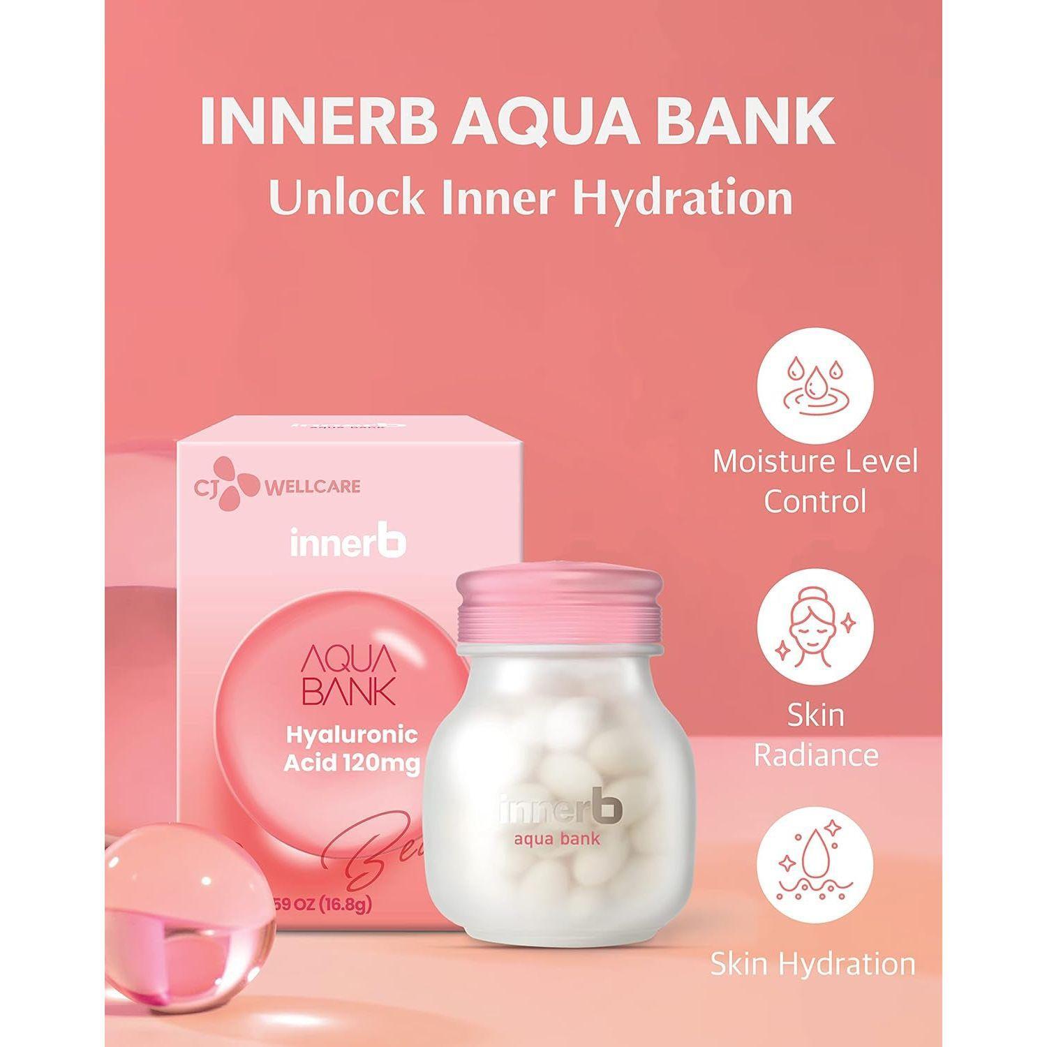 CJ Wellcare Innerb Aqua Bank – 56 Capsules | Deep Hydration & Skin Moisture Retention