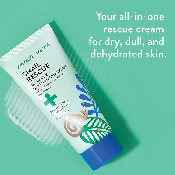 Peach Slices Snail Rescue All-In-One Deep Moisture Cream – 80g | Hydrating Cream with Snail Mucin & Squalane for Clear, Glowing Skin