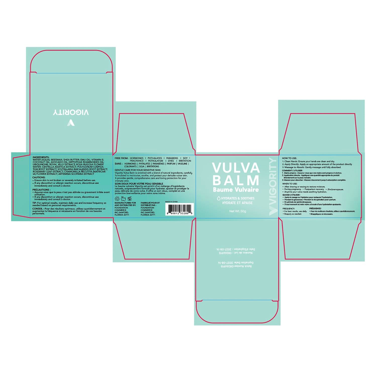 Vigority Vulva Balm Vaginal Hydrates & Soothes – 50g | Menopause Relief, Intimate Dryness & Daily Comfort
