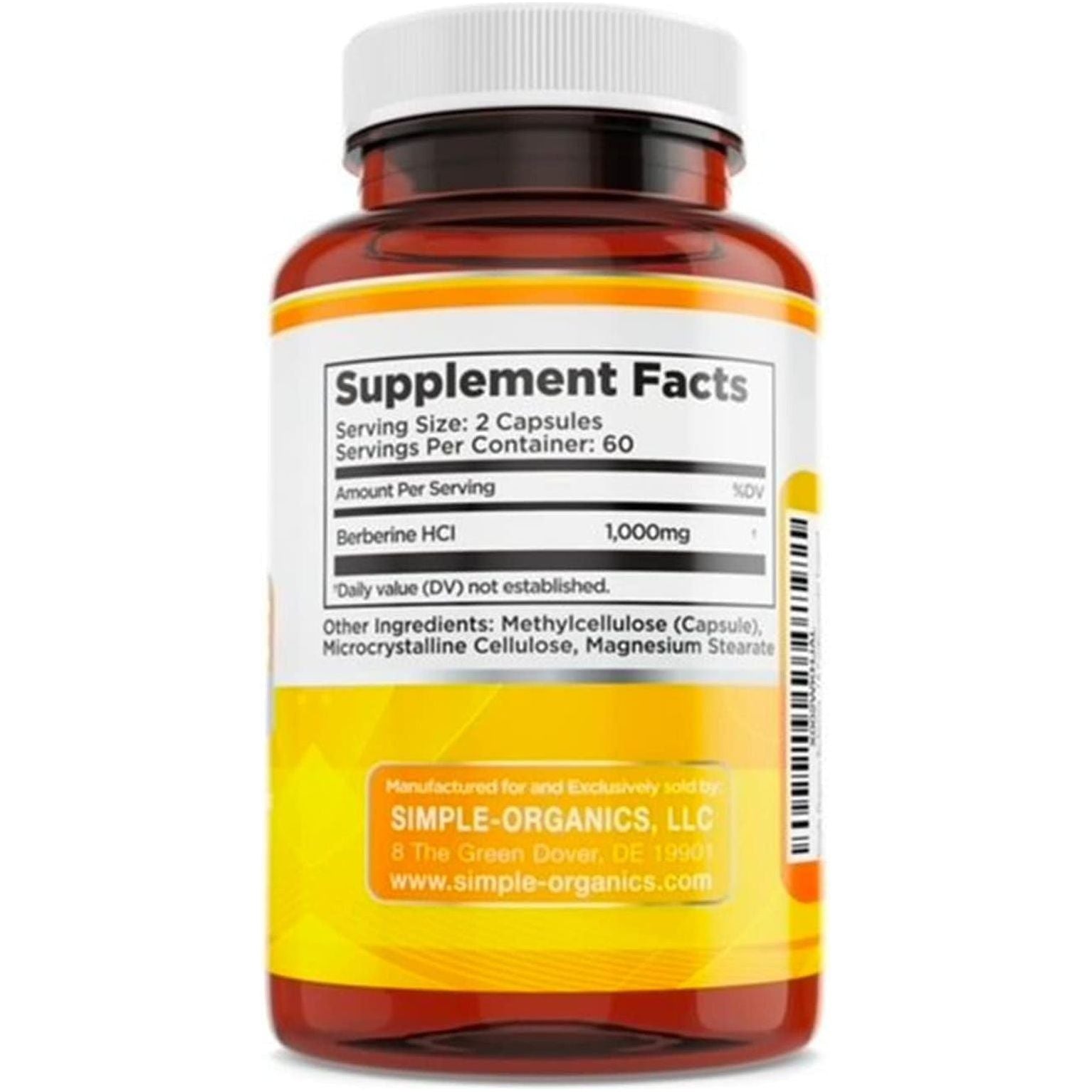 Berberine 500Mg (1000Mg per Serving) for Supports Healthy Immune Function, Anti-Oxidant,Gastrointestinal & Overall Wellness - 120 Capsules