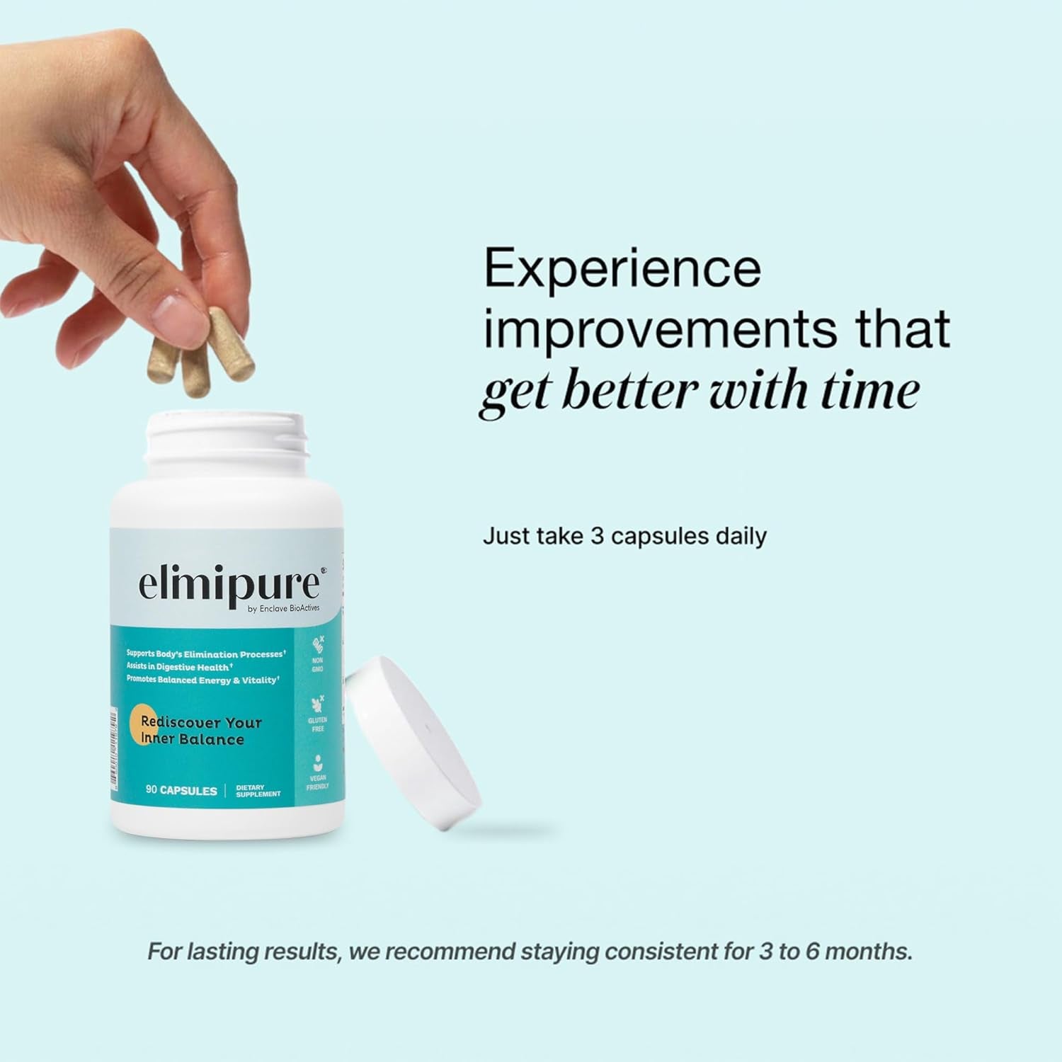 Elimipure Rediscover Your Inner Balance – 90 Capsules | Hormonal Harmony, Mood & Energy Support
