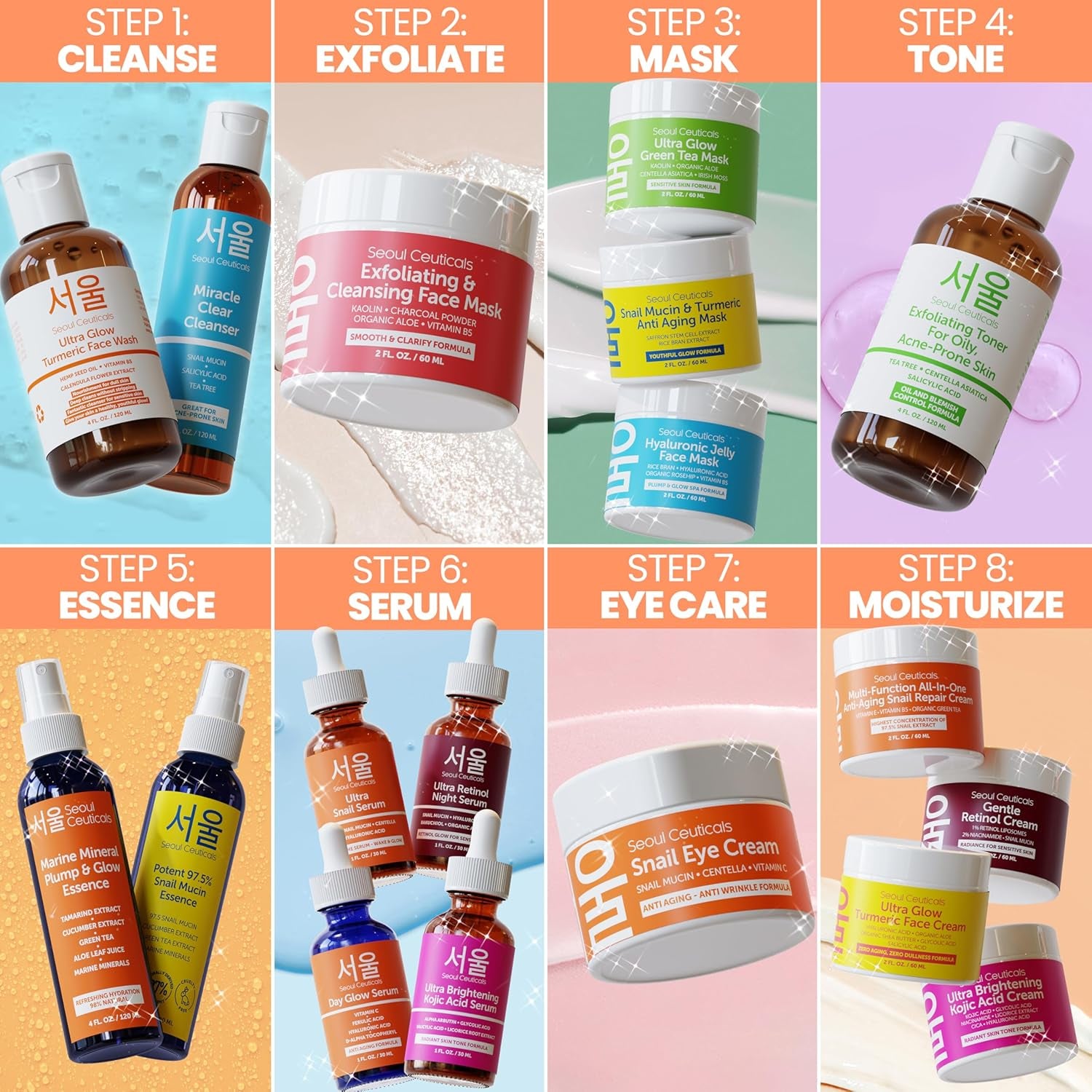 SeoulCeuticals Multi-Function All-In-One Anti-Aging Snail Repair Cream - 120ml (Large Size)