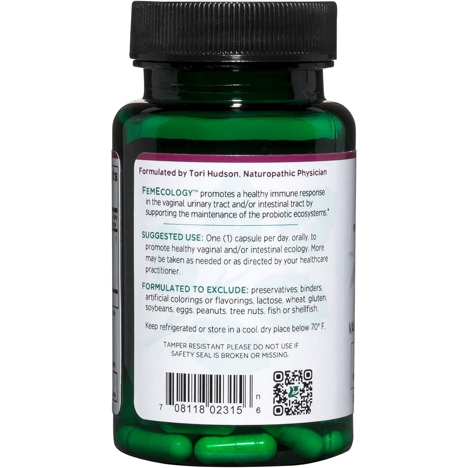 Vitanica FemEcology – 30 Capsules | Vaginal & Gut Probiotic for Women’s Microflora & pH Balance