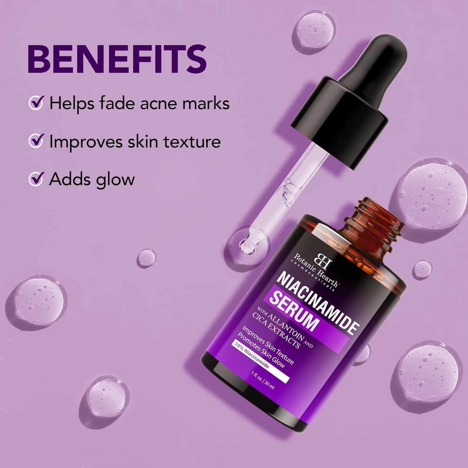 Botanic Hearth Niacinamide Serum – 30ml | Pore-Refining, Brightening Serum for Glowing, Even Skin