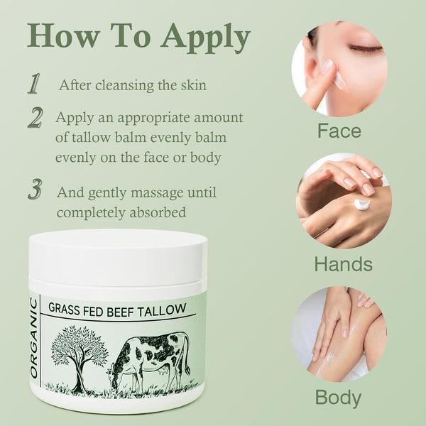 MKZEA Organic Grass-Fed Beef Tallow – 48g | Deep Hydration & Multi-Vitamin Skin Nourishment