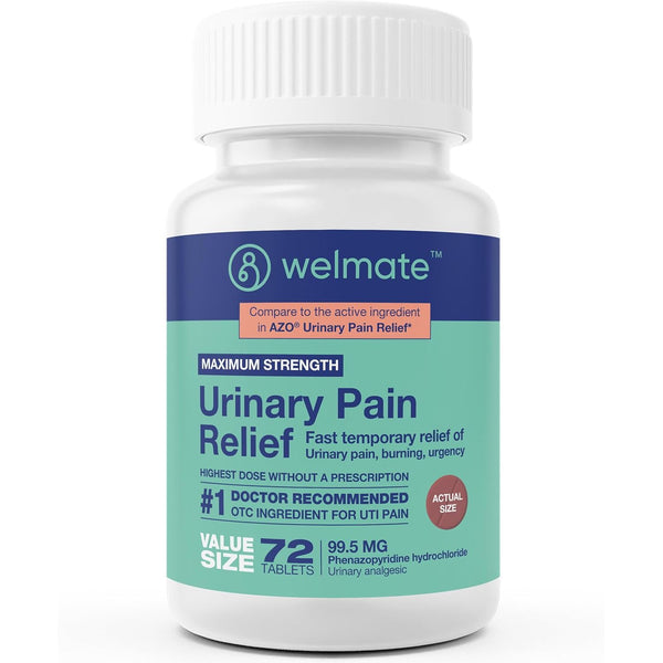 WELMATE Urinary Pain Relief – 72 Tablets | Fast-Acting UTI Symptom Relief