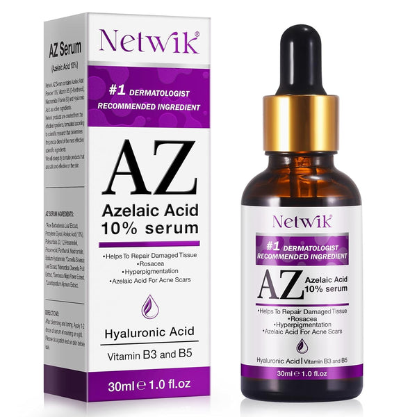 Netwik Azelaic Acid 10% Serum – 30ml | Redness Relief, Rosacea & Acne Treatment for Clear, Radiant Skin