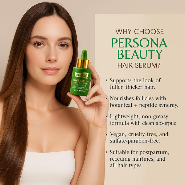 Hair Growth Serum – Advanced Biotin with Caffeine, Peptides, Botanical Extract for Thicker, Fuller, Longer Hair, Reduces Hair Thinning, Hair Regrowth Tonic, Hair Loss Treatment for Men & Women, 30Ml