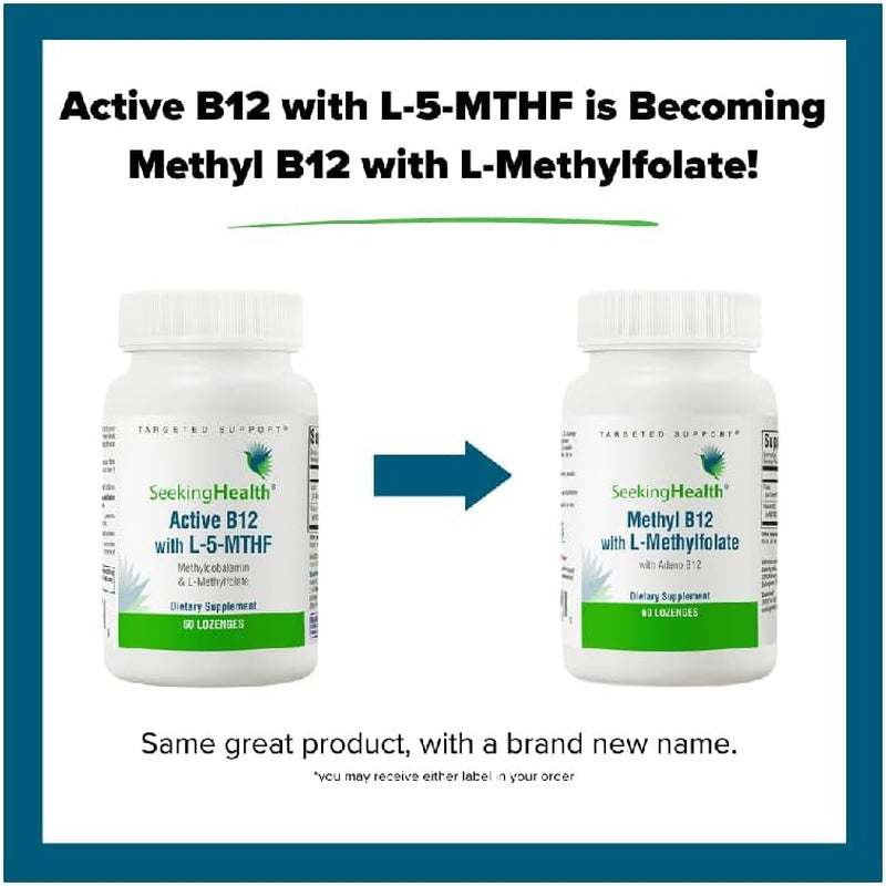 Seeking Health Methyl B12 with L-Methylfolate – 60 Lozenges | Active Methylated B Vitamins for Energy, Mood & Focus Support