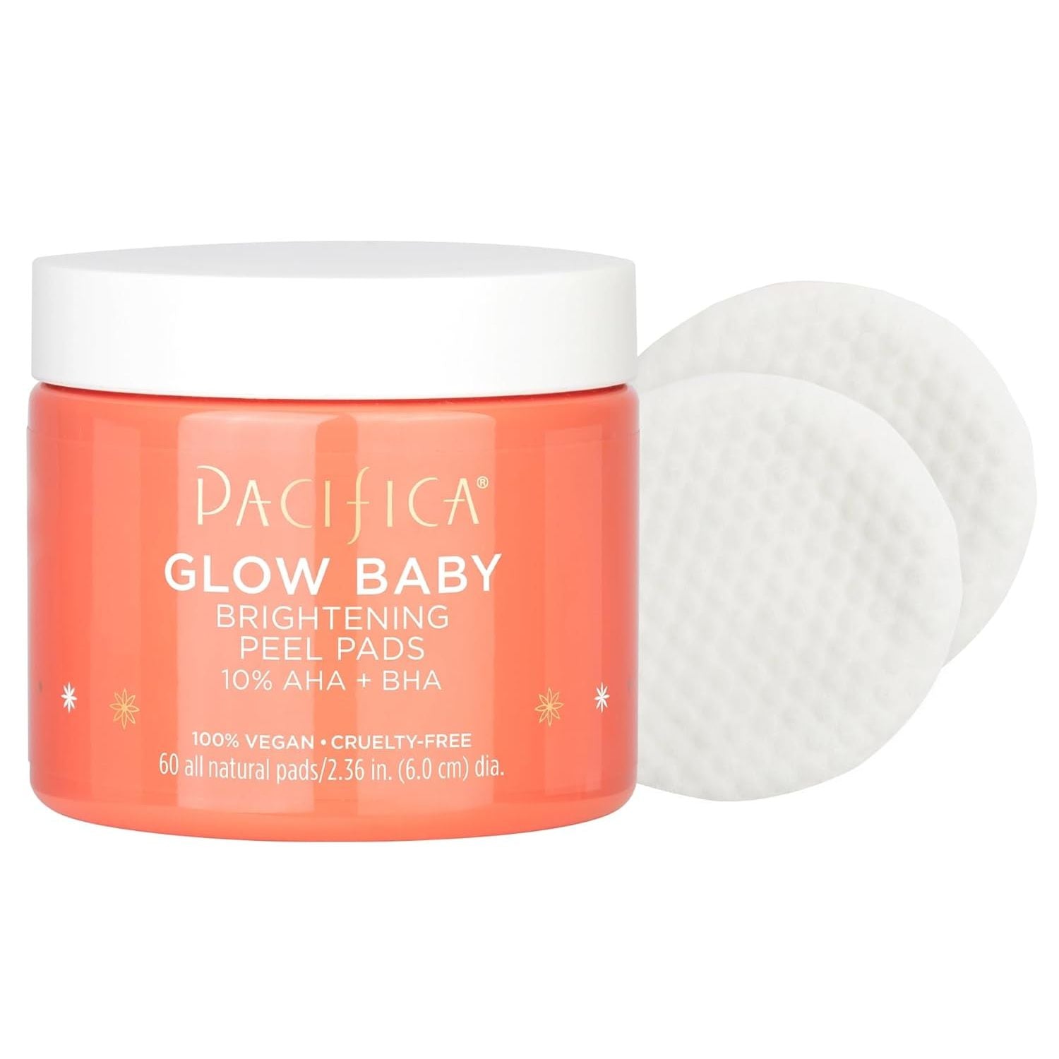 Pacifica Glow Baby Brightening Peel Pads 10% AHA + BHA - 60 Pads