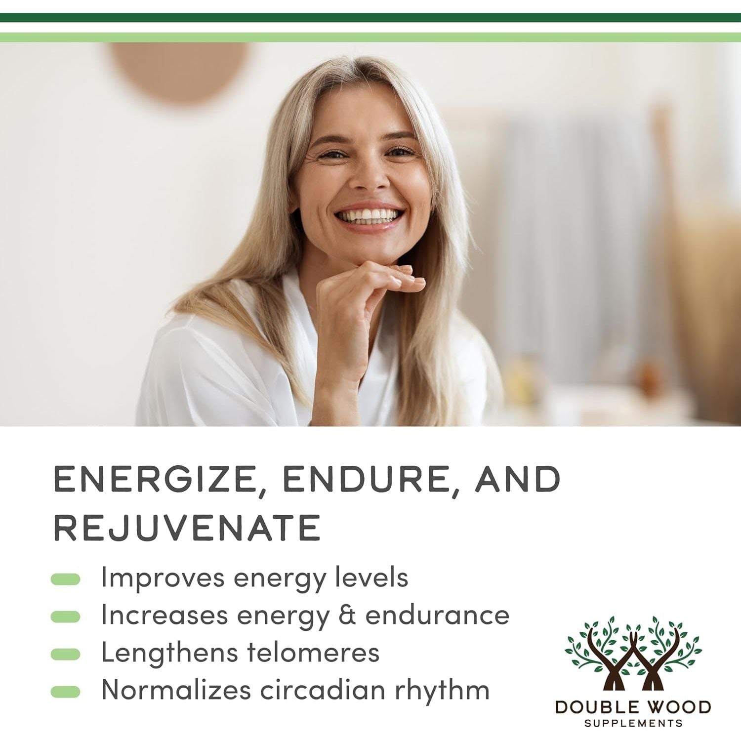 Double Wood Supplements NAD+ – 60 Capsules | Longevity & Cellular Energy Support