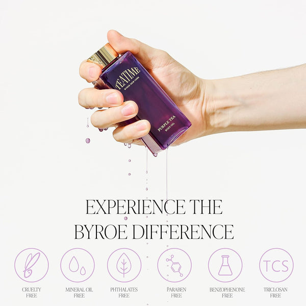 BYROE Teatime Purple Tea Body Oil – 65ml | Hydrating, Radiance-Boosting Body Oil