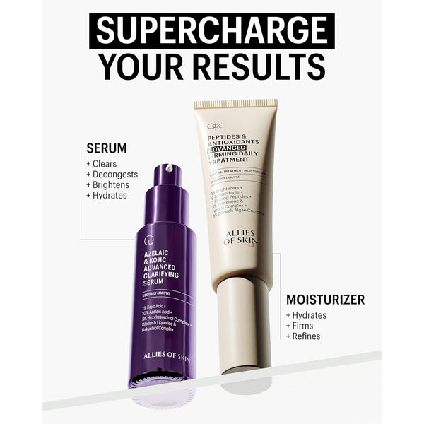 Allies of Skin Azelaic & Kojic Advanced Clarifying Serum – 30ml | 33% Clearer Skin in 1 Month