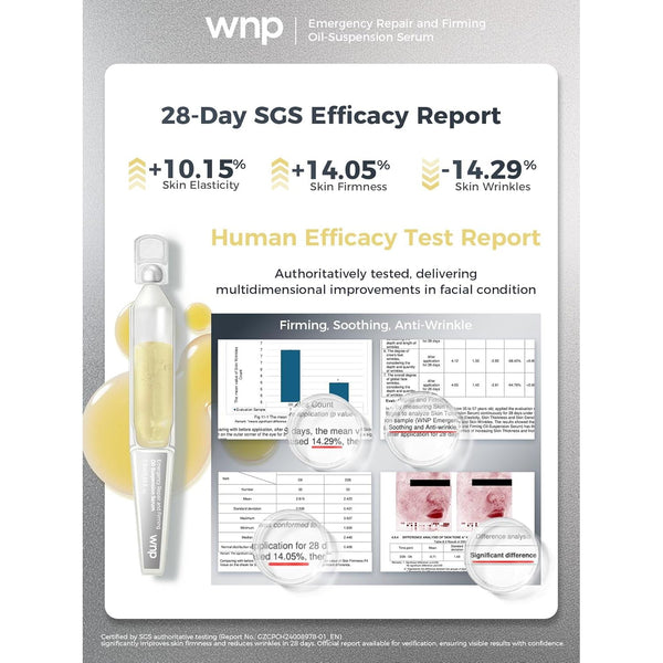WNP Emergency Repair And Firming Oil-Suspension Serum – 30 x 1.2ml | Multi-Collagen Anti-Aging Ampoule with Peptides & 4D Hyaluronic Acid
