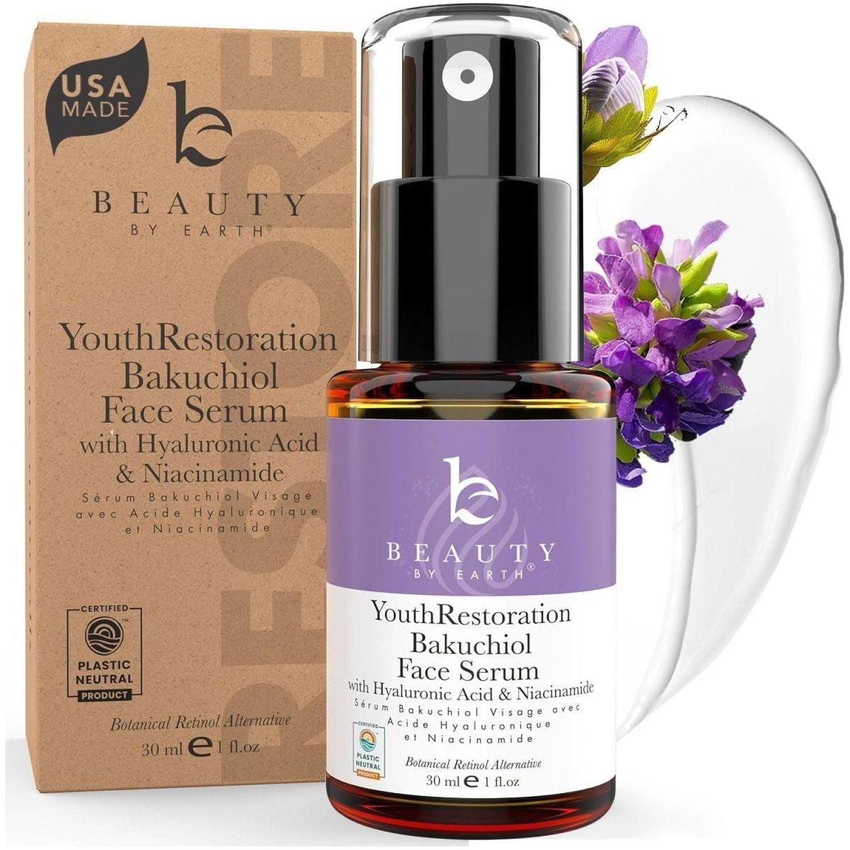 Bakuchiol Face Serum - USA Made with Natural & Organic Ingredients, Plant Based Retinol Alternative for Sensitive Skin, Smoothes Wrinkles & Fine Lines, anti Aging Serum for Face, Skin Care Serum - Glam Global UK