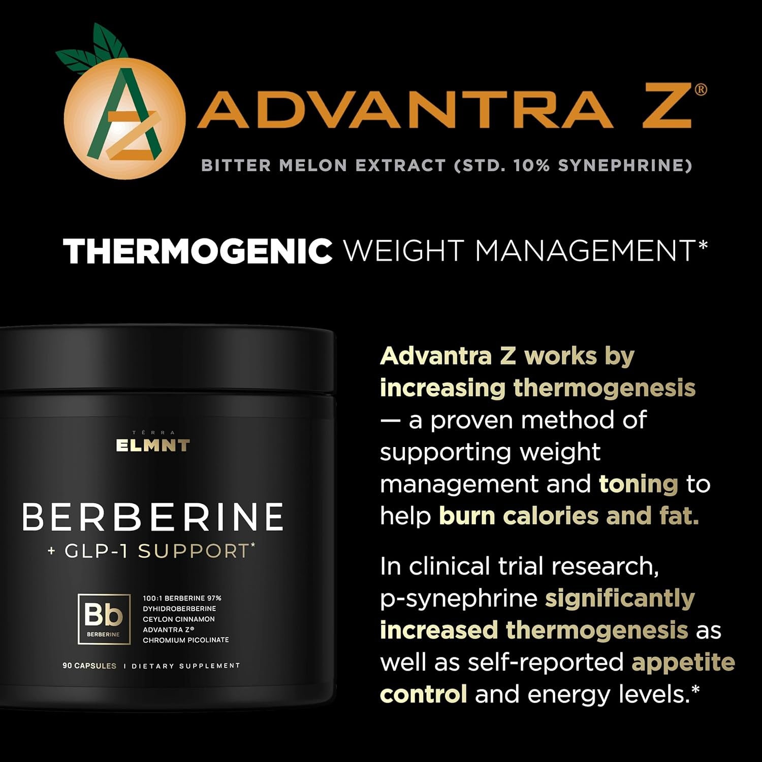 TERRA ELMNT Berberine GLP-1 Support - 90 Capsules