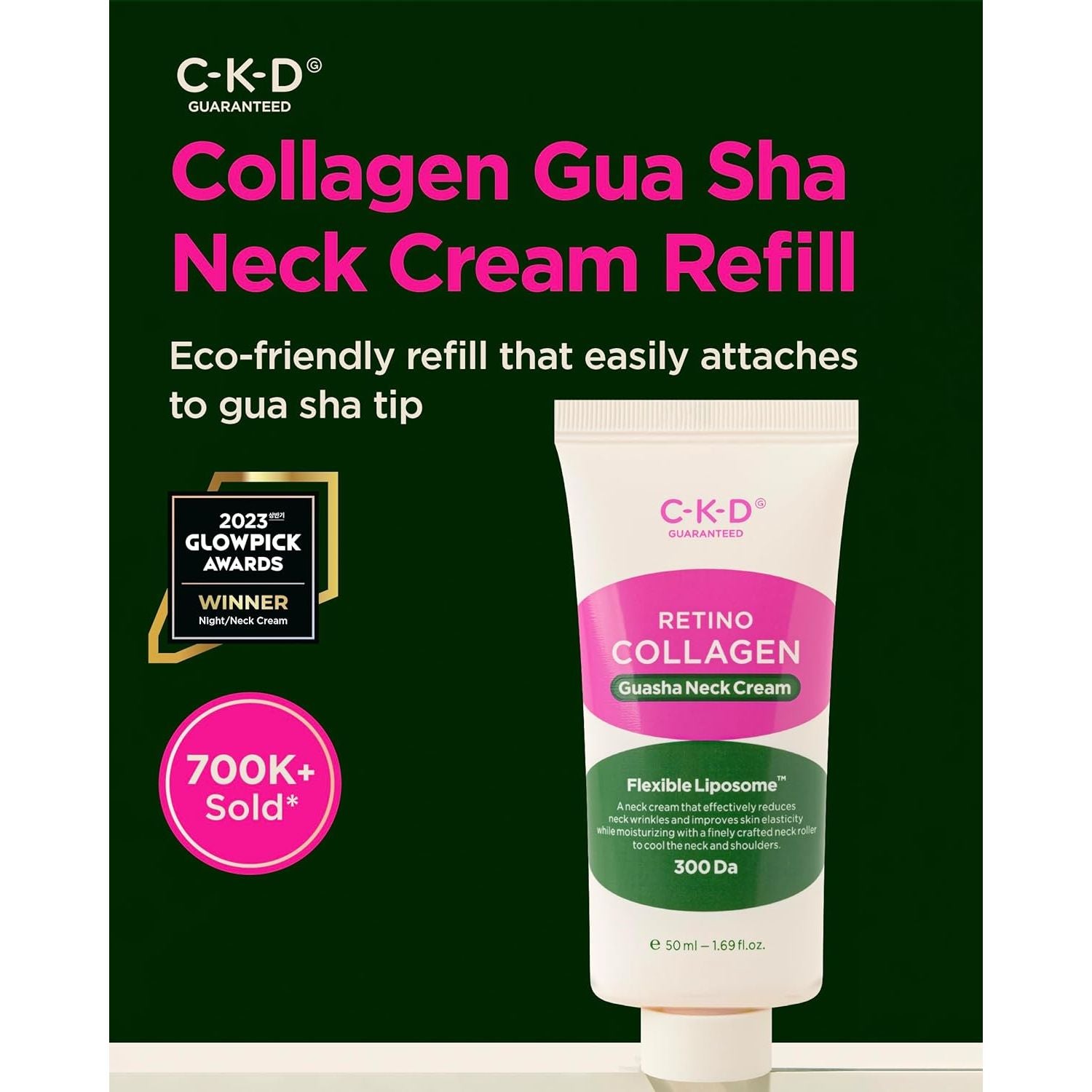 CKD Guaranteed Retino Collagen Gua Sha Neck Cream (Refill) – 50ml | Lifting & Firming Neck Care with Retinol & Collagen