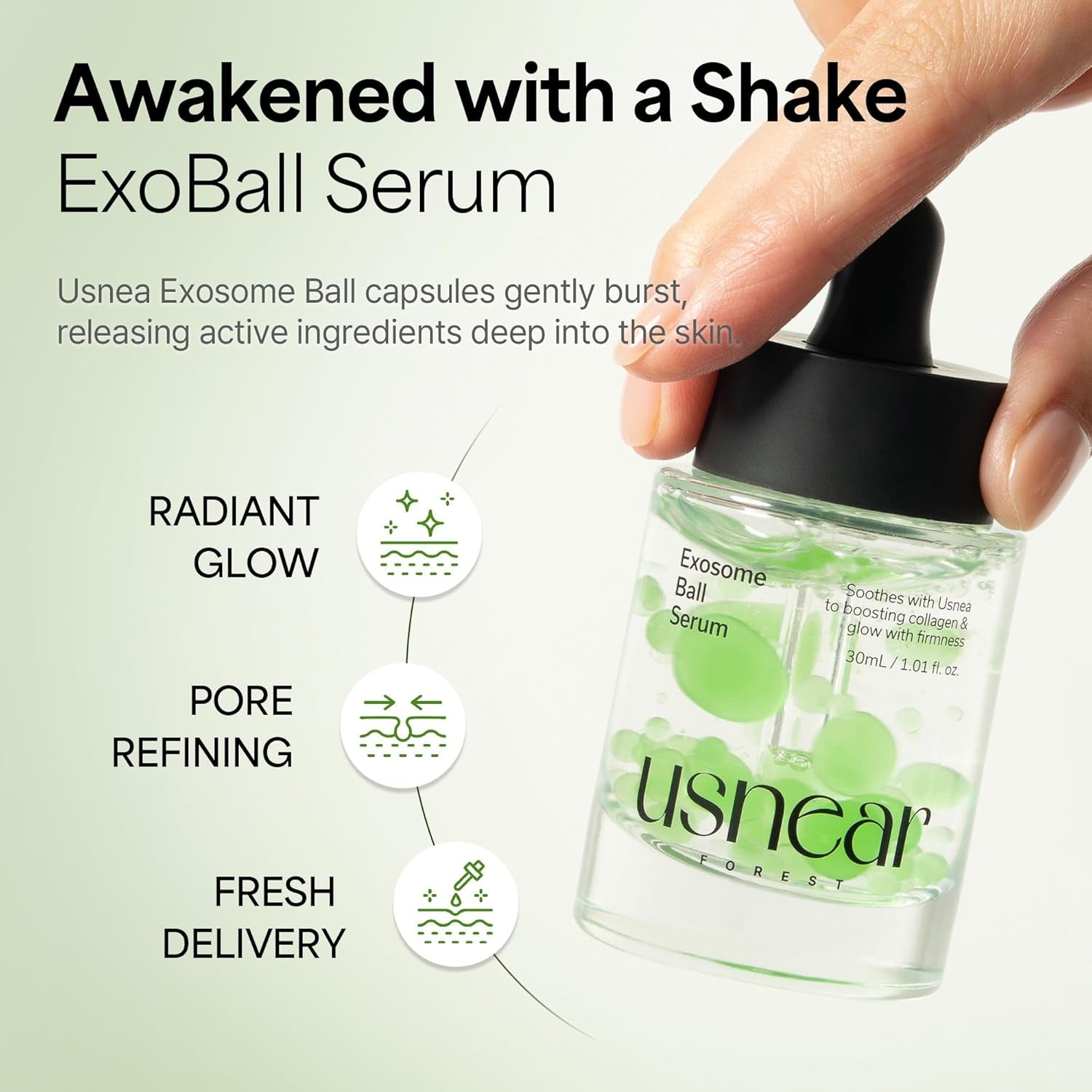 Exosome Glow Serum, Niacinamide & Collagen Face Serum for Glass Skin, Hydrating Pore Minimizer & Brightening, Korean Skincare, 1.01 Fl Oz