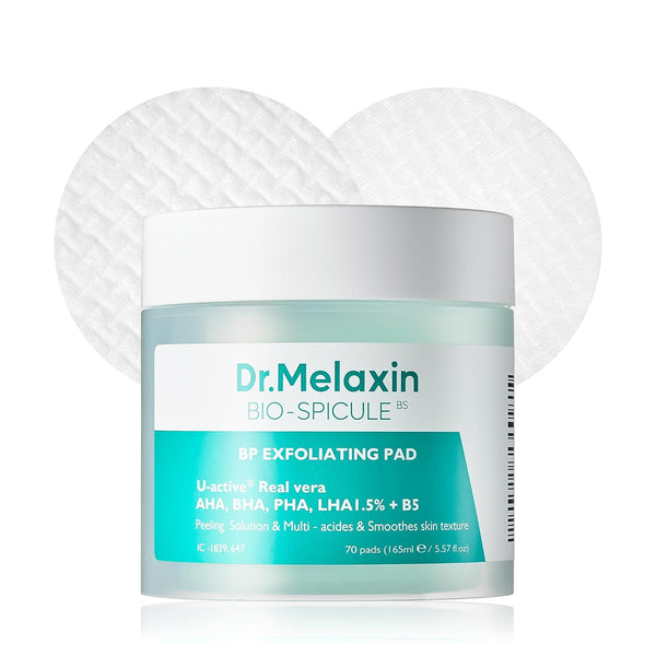 Dr.Melaxin Bio-Spicule BP Exfoliating Pad – 70 Pads (165ml) | Intensive Pore-Clearing & Peeling Treatment