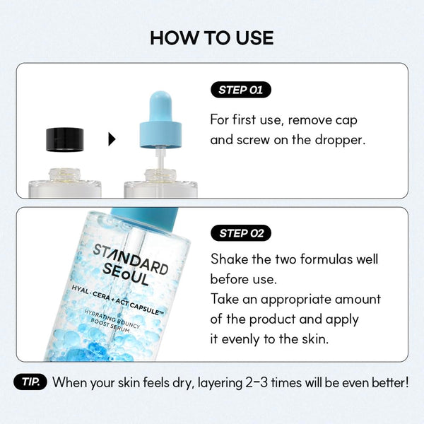 Standard Seoul Hydrating Bouncy Boost Serum – 30ml | Ceramide-Infused Korean Serum for Deep Hydration & Plump Skin