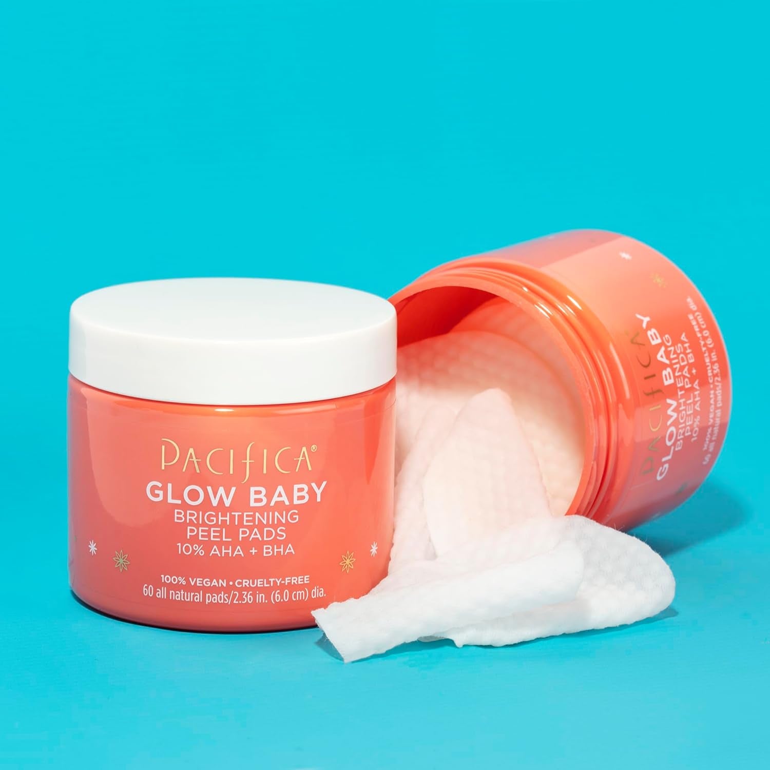Pacifica Glow Baby Brightening Peel Pads 10% AHA + BHA - 60 Pads