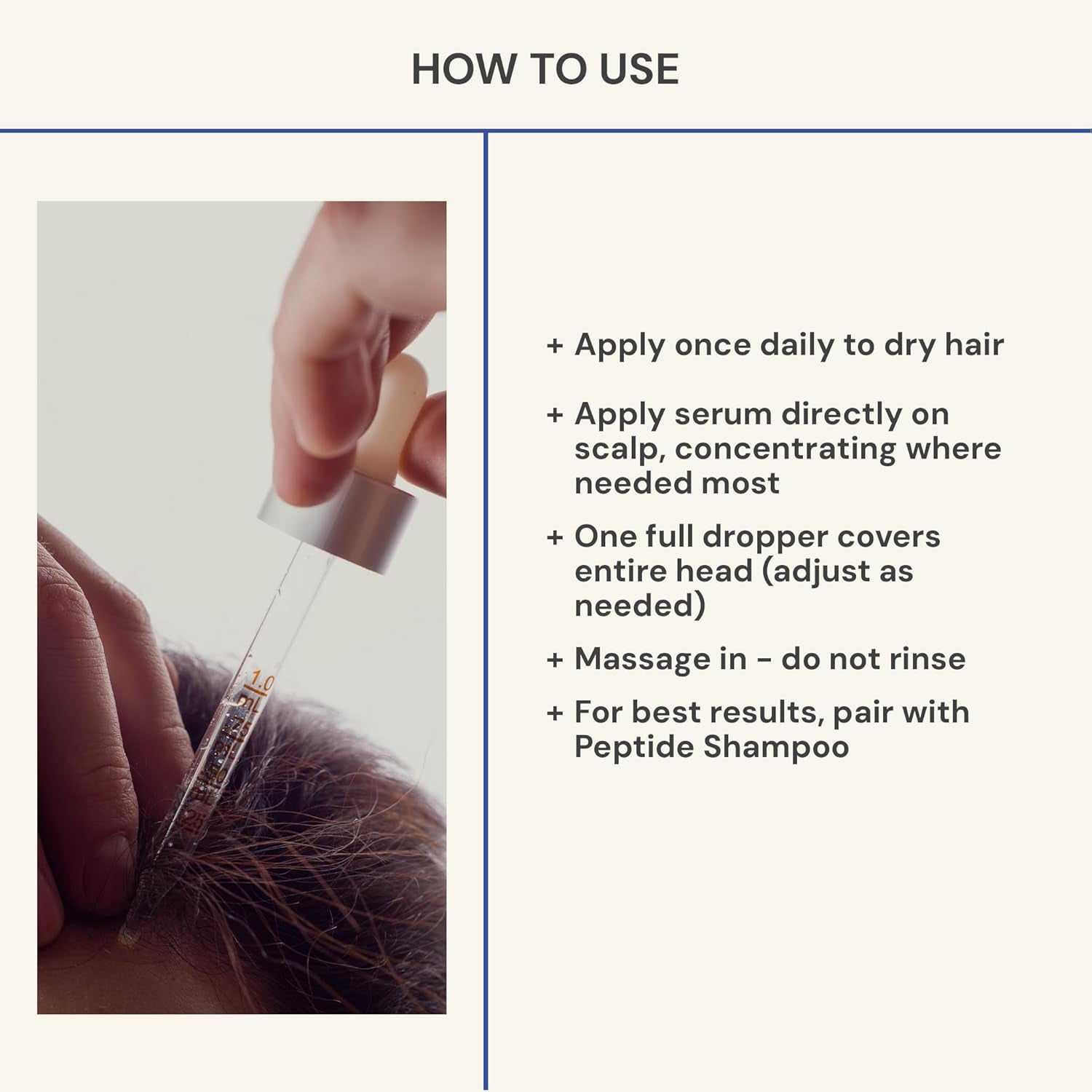 Hair Peptide Serum – 8 Peptide Scalp Treatment with Caffeine & Curcumin – Fragrance Free Scalp Serum for Thicker, Fuller Hair – Lightweight Leave-In Formula (50 Ml)