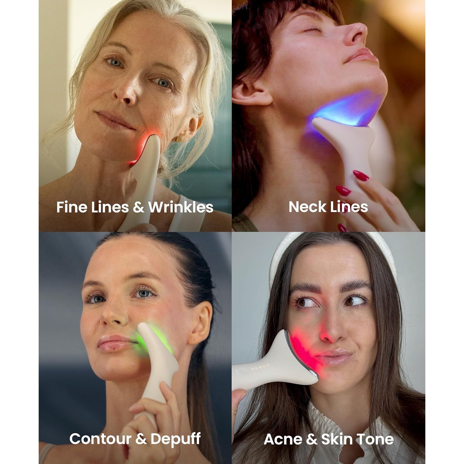 REVOMADIC REVO Genie | 3-In-1 Face & Neck Beauty Massager (Beige)