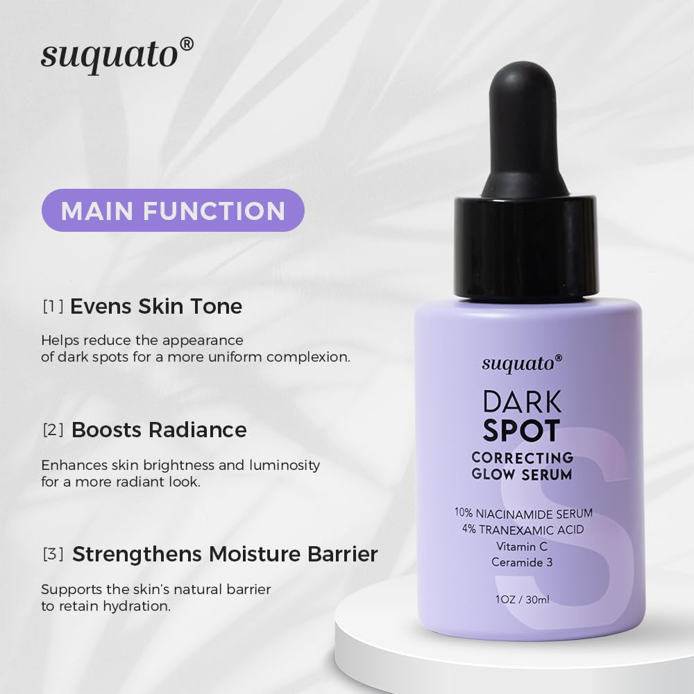 Suquato Dark Spot Correcting Glow Serum – 30ml | Brightening Treatment for Hyperpigmentation, Melasma & Uneven Skin Tone