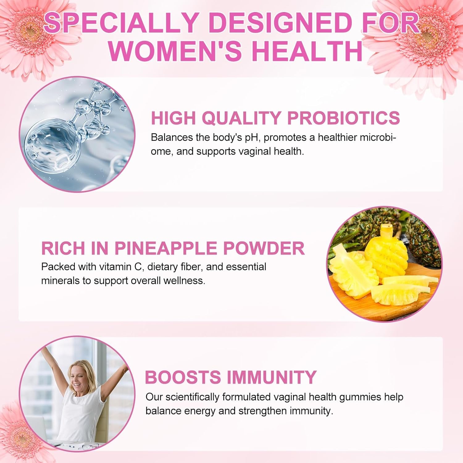 newseel Vaginal Health Gummies – 60 Gummies (30 Servings) | pH Balance, Odor Control & Immunity Support for Women
