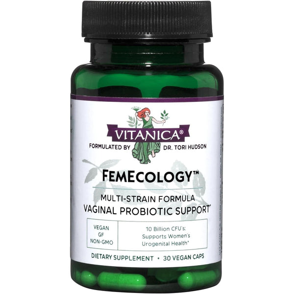 Vitanica FemEcology – 30 Capsules | Vaginal & Gut Probiotic for Women’s Microflora & pH Balance