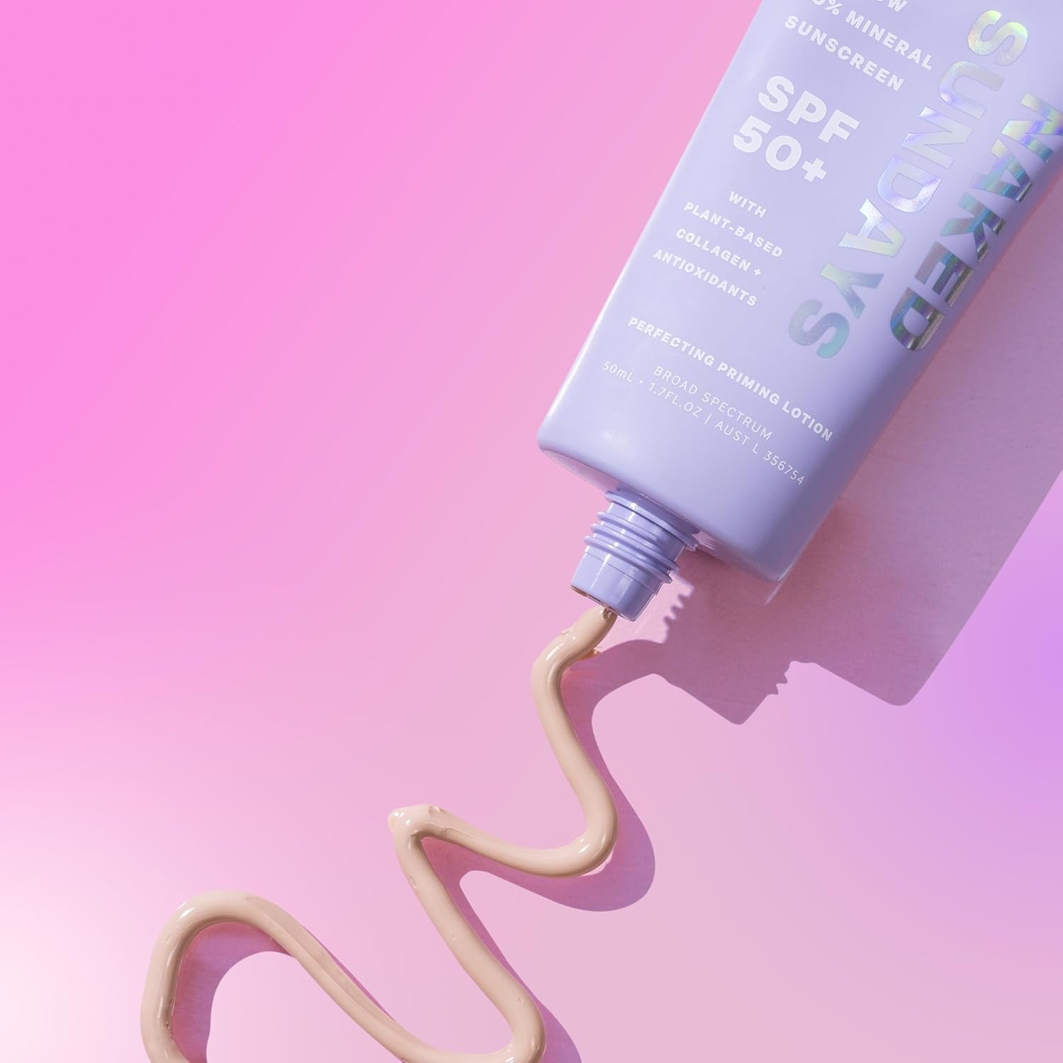 Naked Sundays Collagen Glow 100% Mineral Sunscreen SPF 50+ – 50ml | Primer & SPF in One for a Radiant, Protected Glow