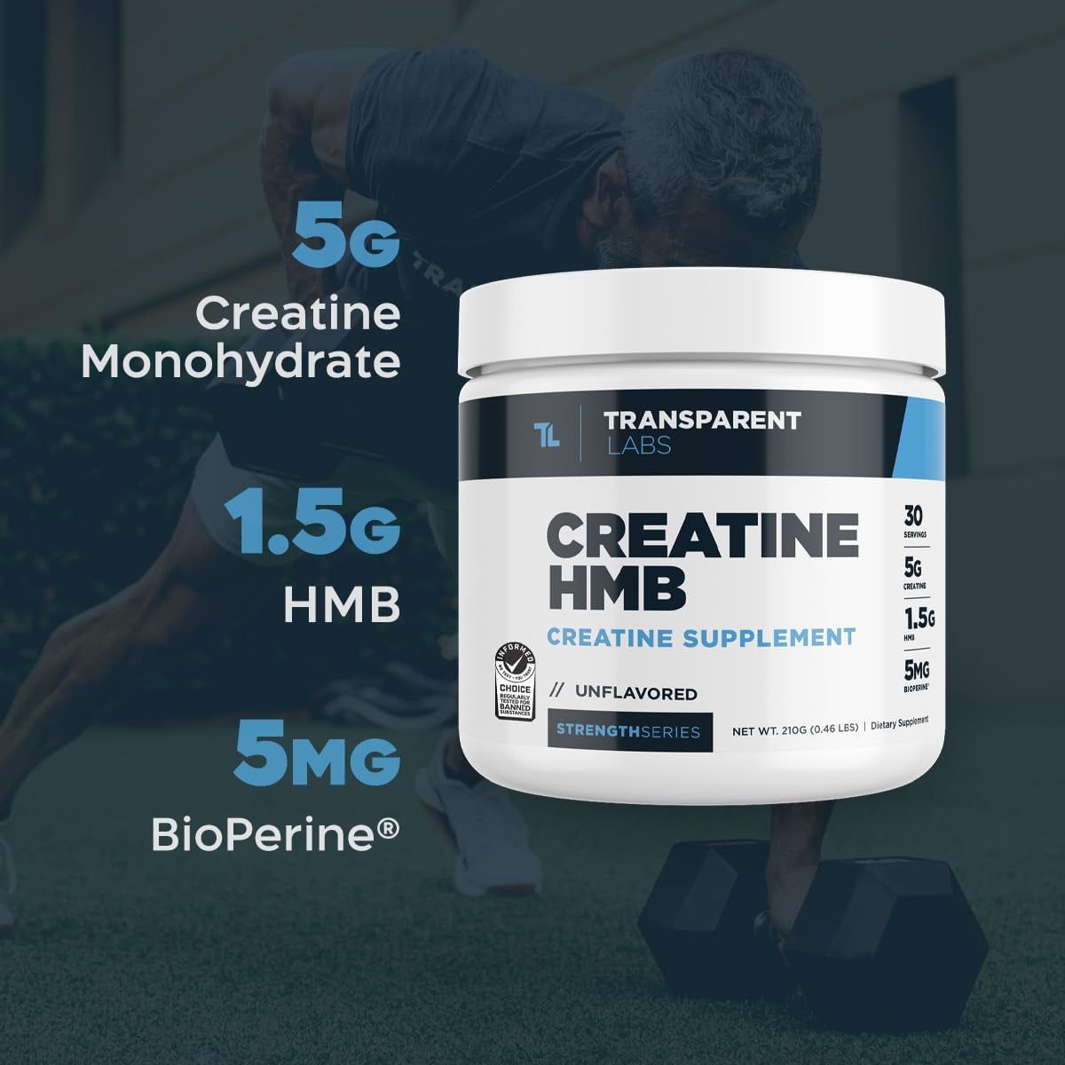 Transparent Labs Creatine HMB Supplement 0.46 lbs 210 g