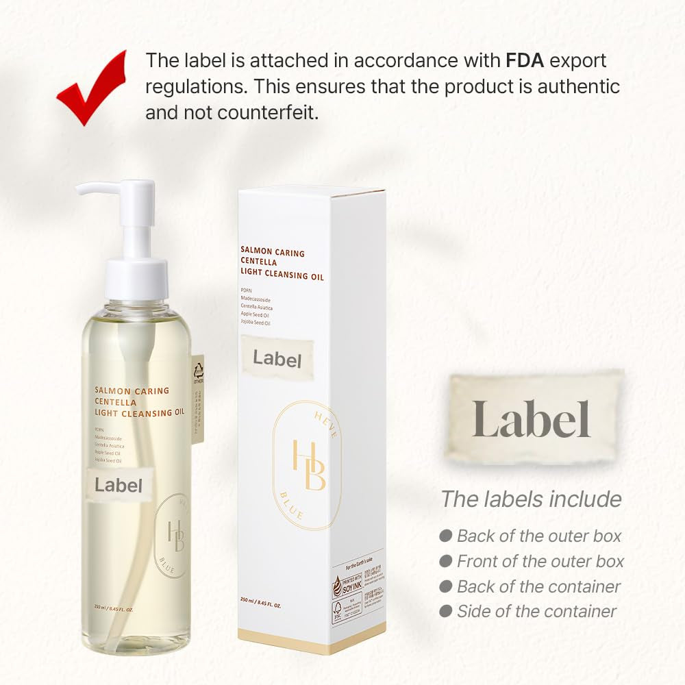 HEVEBLUE Salmon Caring Centella Light Cleansing Oil – 250ml | Salmon PDRN Formula for Deep Cleansing, Repair & Radiant Skin