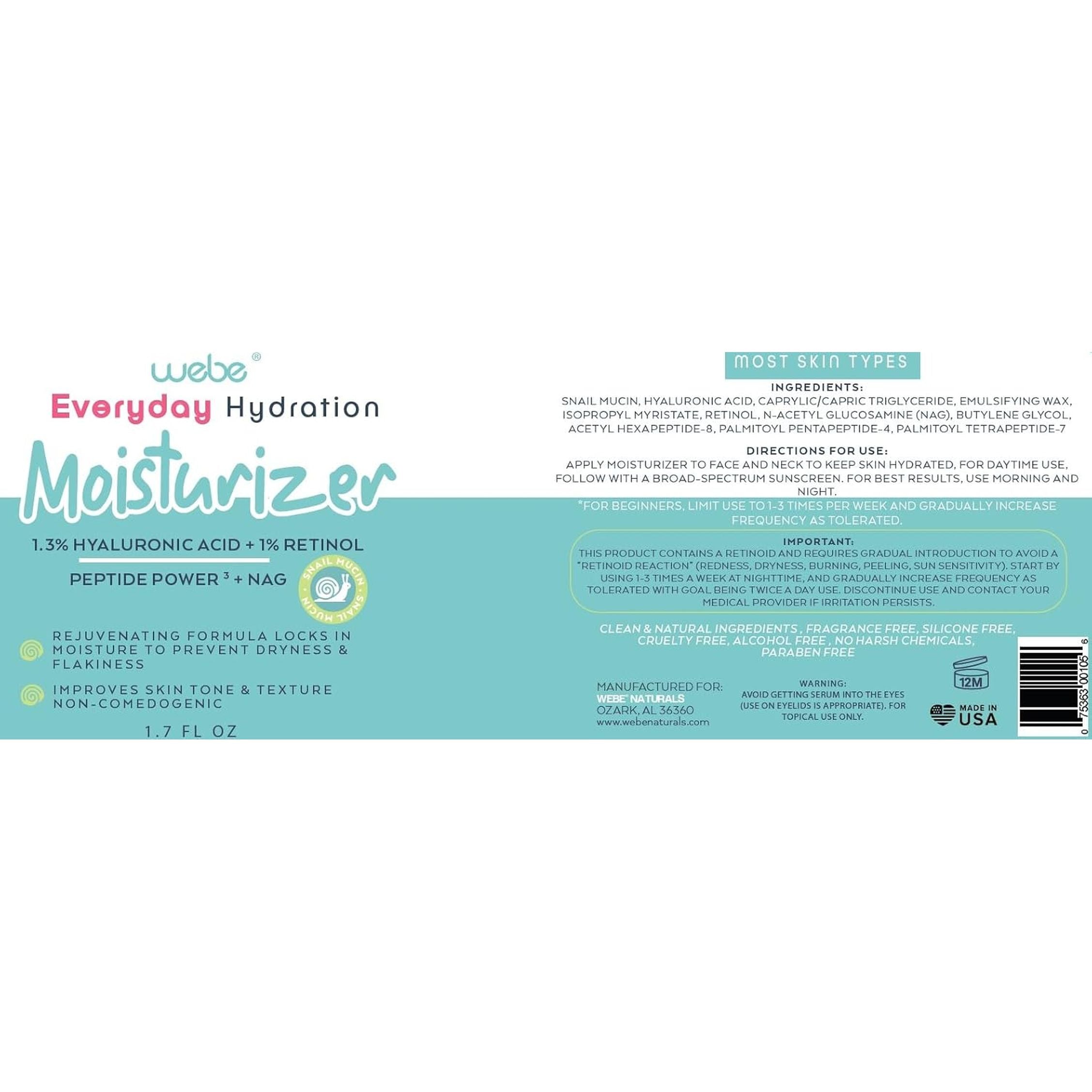 WEBE Everyday Hydration Moisturizer – 50ml | Multi-Peptide Anti-Aging & Deep Hydration