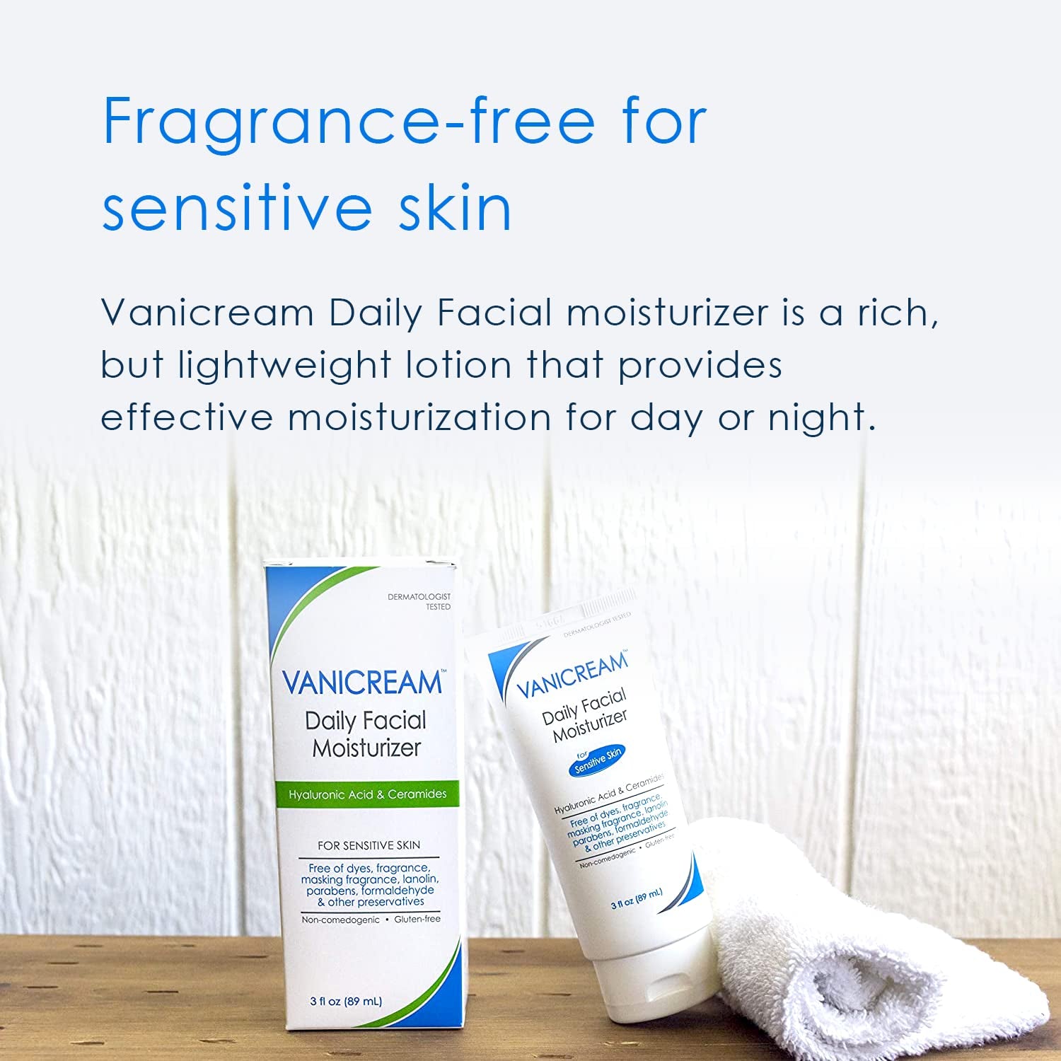 Vanicream Daily Facial Moisturizer – 89ml | Lightweight Hydration for Sensitive Skin with Ceramides & Hyaluronic Acid