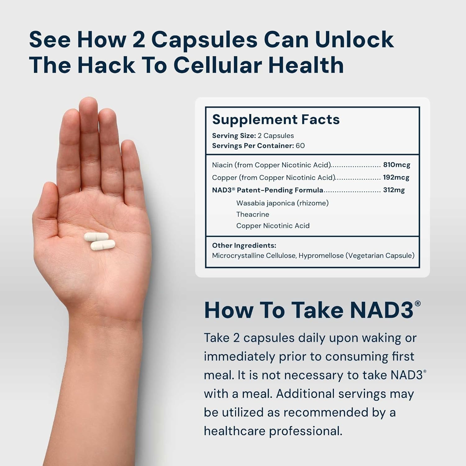 HPN NAD3 – 120 Capsules | Advanced NAD+ Booster for Energy, Longevity & Cellular Health