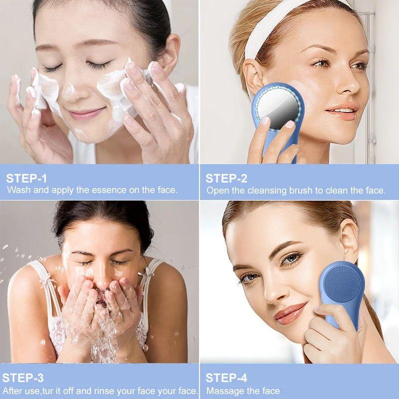 Beauty Cleanser Vibrating Electric Face Cleansing Brush - Glam Global UK