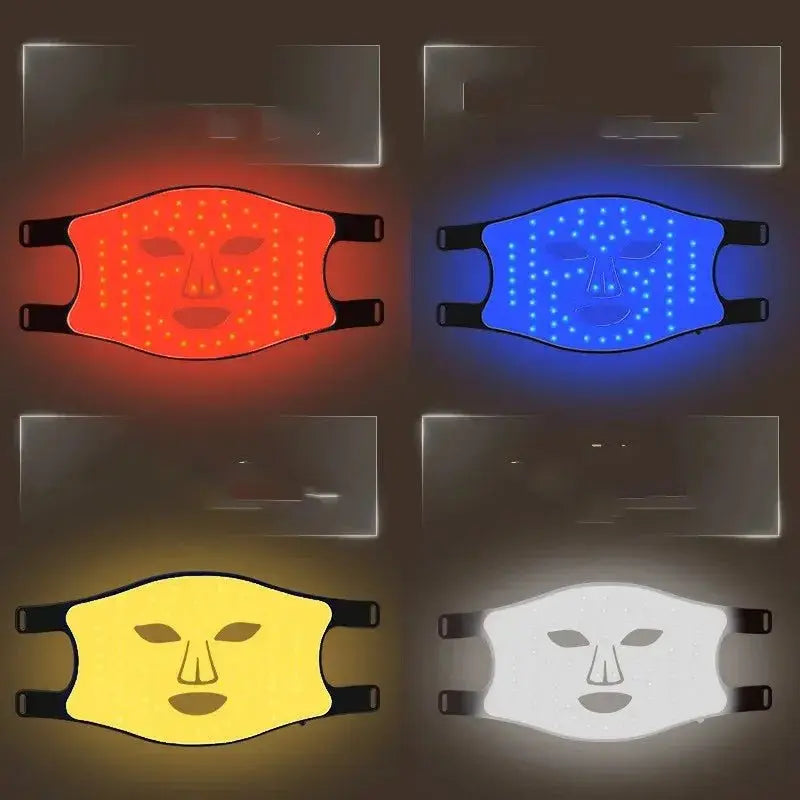 Beauty Mask Instrument Silicone LED with Four Color Light Therapy - Glam Global UK