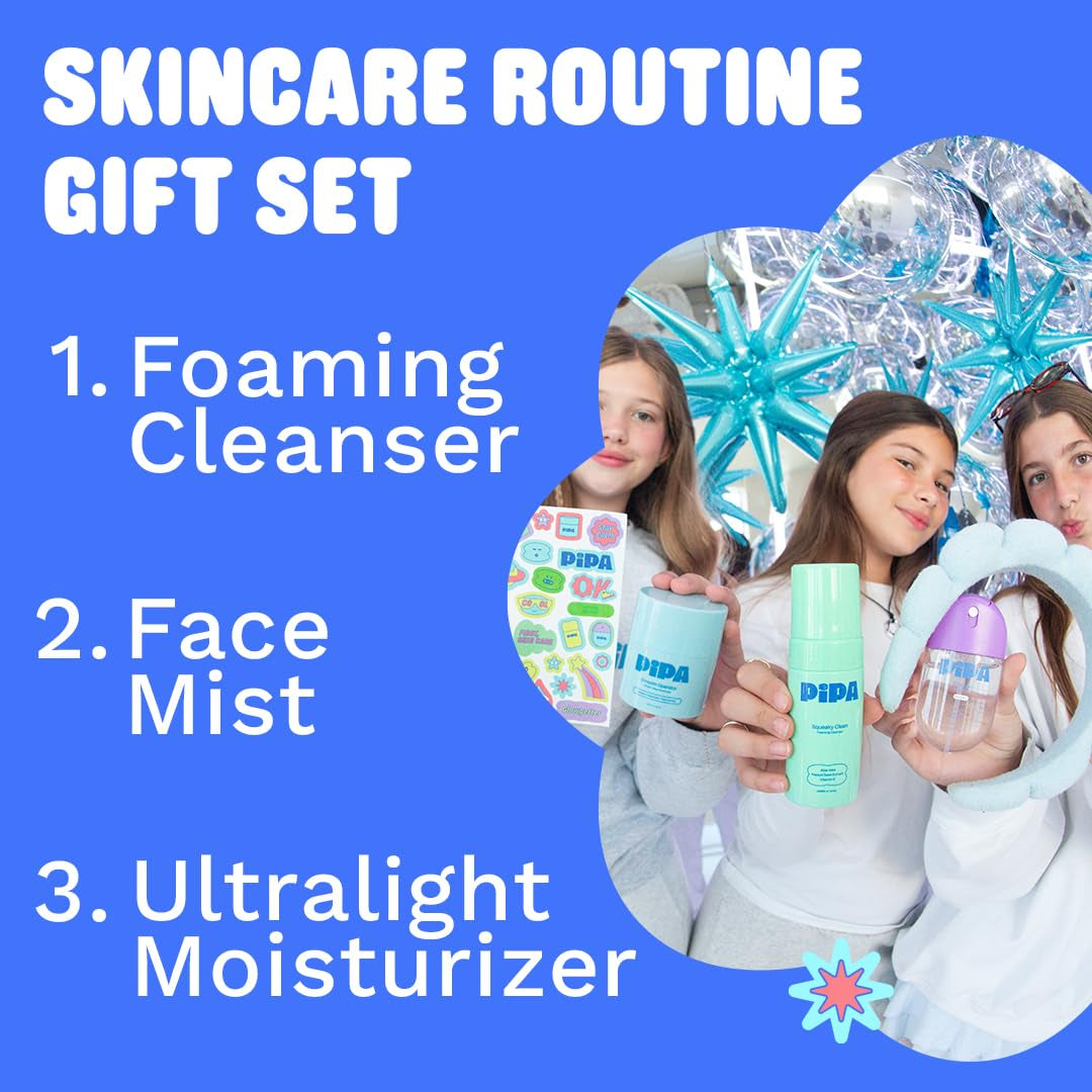 Skincare Start Young Bundle Gift Set | 3-Step Birthday Gift Skin Care Routine for Girls & Tweens 8 to 12 | Alcohol-Free & Safe | Includes Foam Face Cleanser, Face Moisturizer & Facial Mist