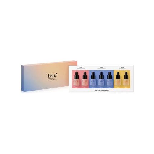 belif Super Drops 7 Days Trial Kit - 6ml × 7 Pack | Firming, Hydrating & Brightening Serums - Glam Global UKbelif