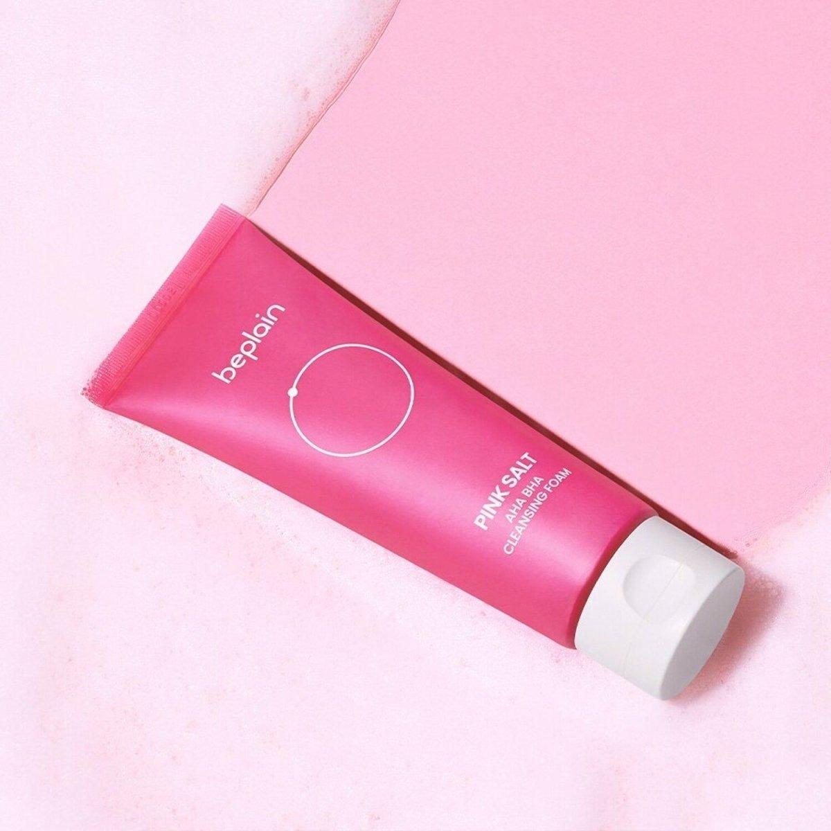 beplain Pink Salt AHA BHA Cleansing Foam 120ml - Glam Global UK