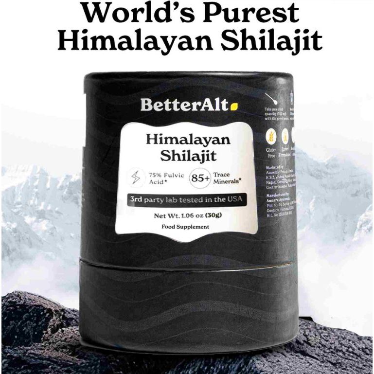BetterAlt Pure Himalayan Shilajit Resin - High Potency Gold Grade | 75 Servings