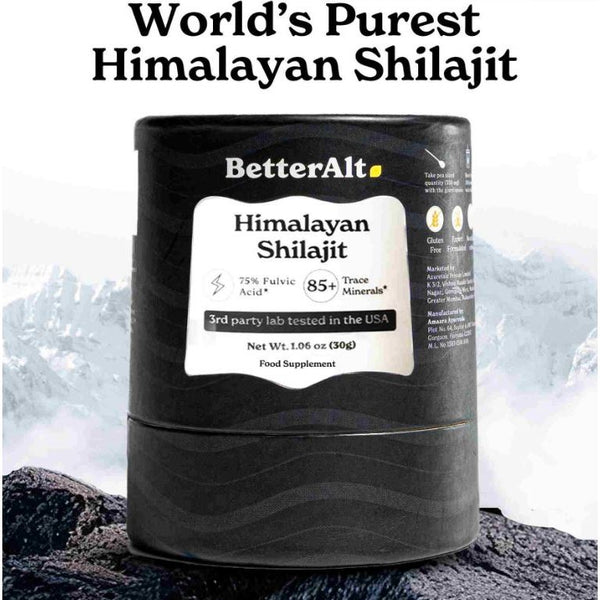 BetterAlt Pure Himalayan Shilajit Resin - High Potency Gold Grade | 75 Servings